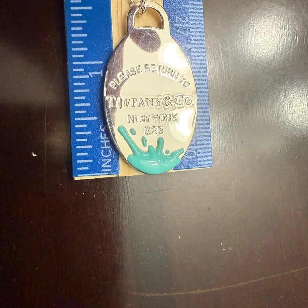 Tiffany & Co. Silver Oval Splash Pendant Necklace - Picture 5 of 6